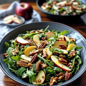Apple Arugula Salad with Maple Pecans