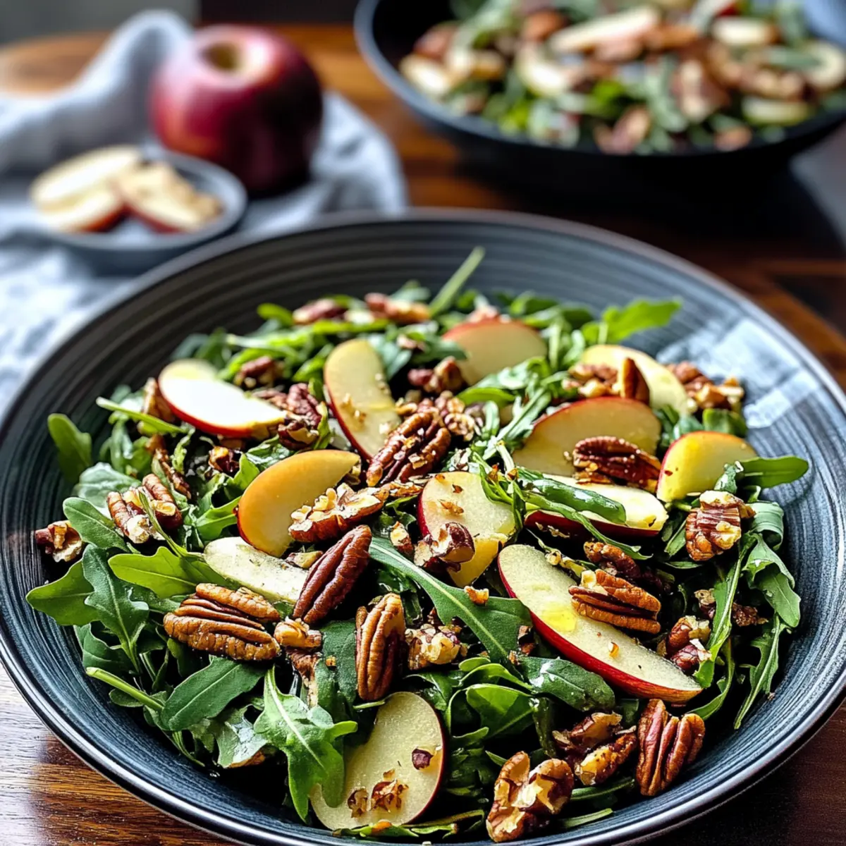 Apple Arugula Salad with Maple Pecans